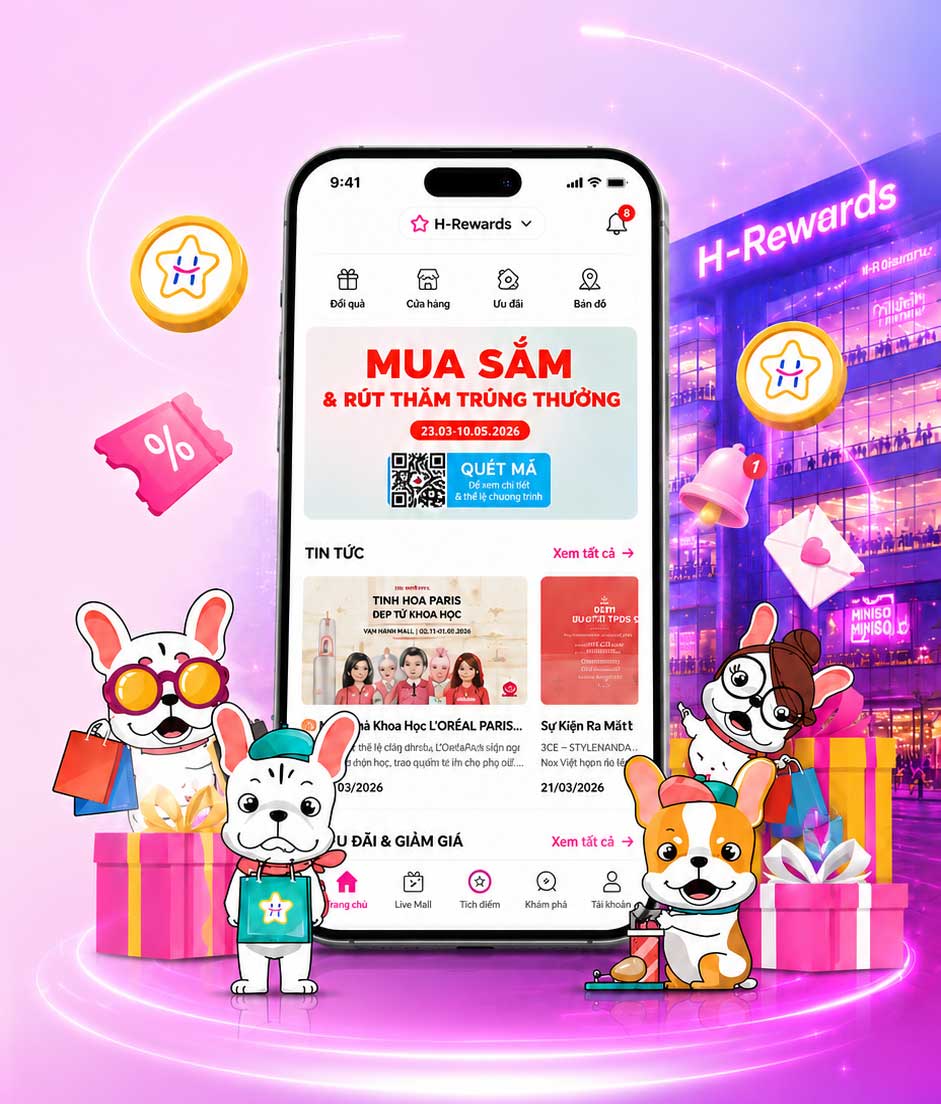 Ứng dụng H-Rewards - ưu đãi và quà tặng độc quyền